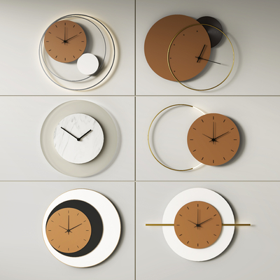  现代时钟 挂钟墙饰su模型 