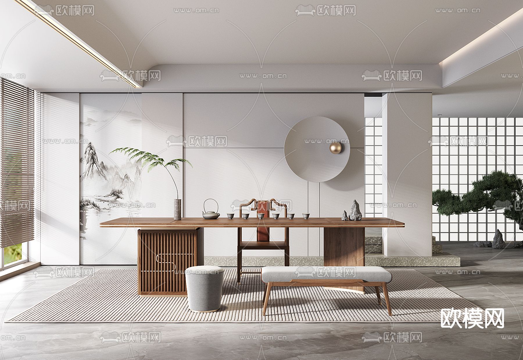 现代茶室3d模型