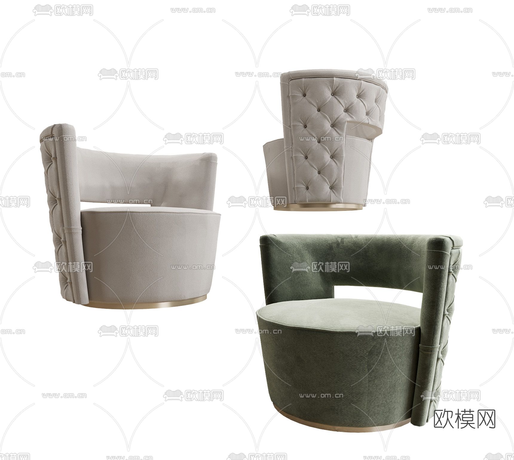 简欧单人沙发3d模型下载