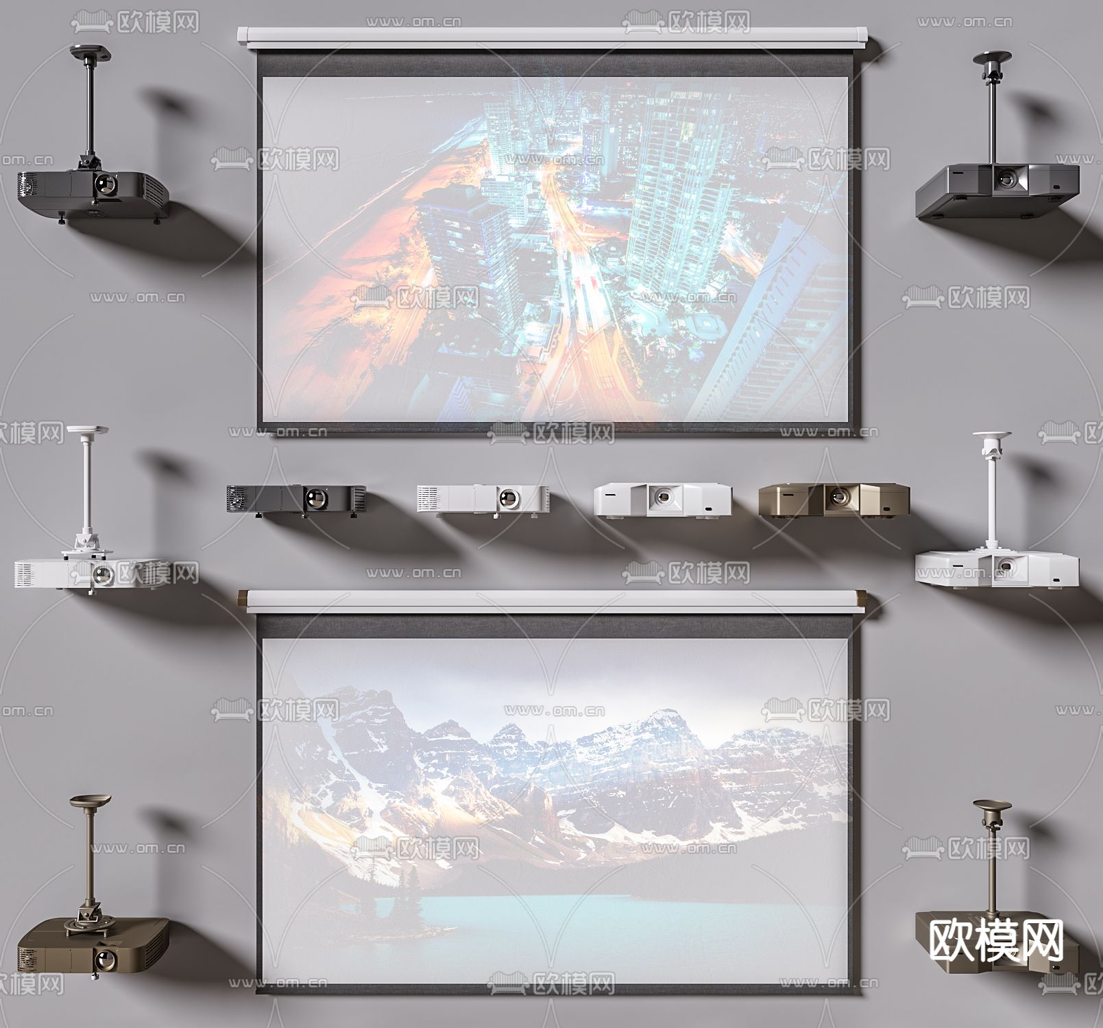 投影幕布 投影仪3d模型下载