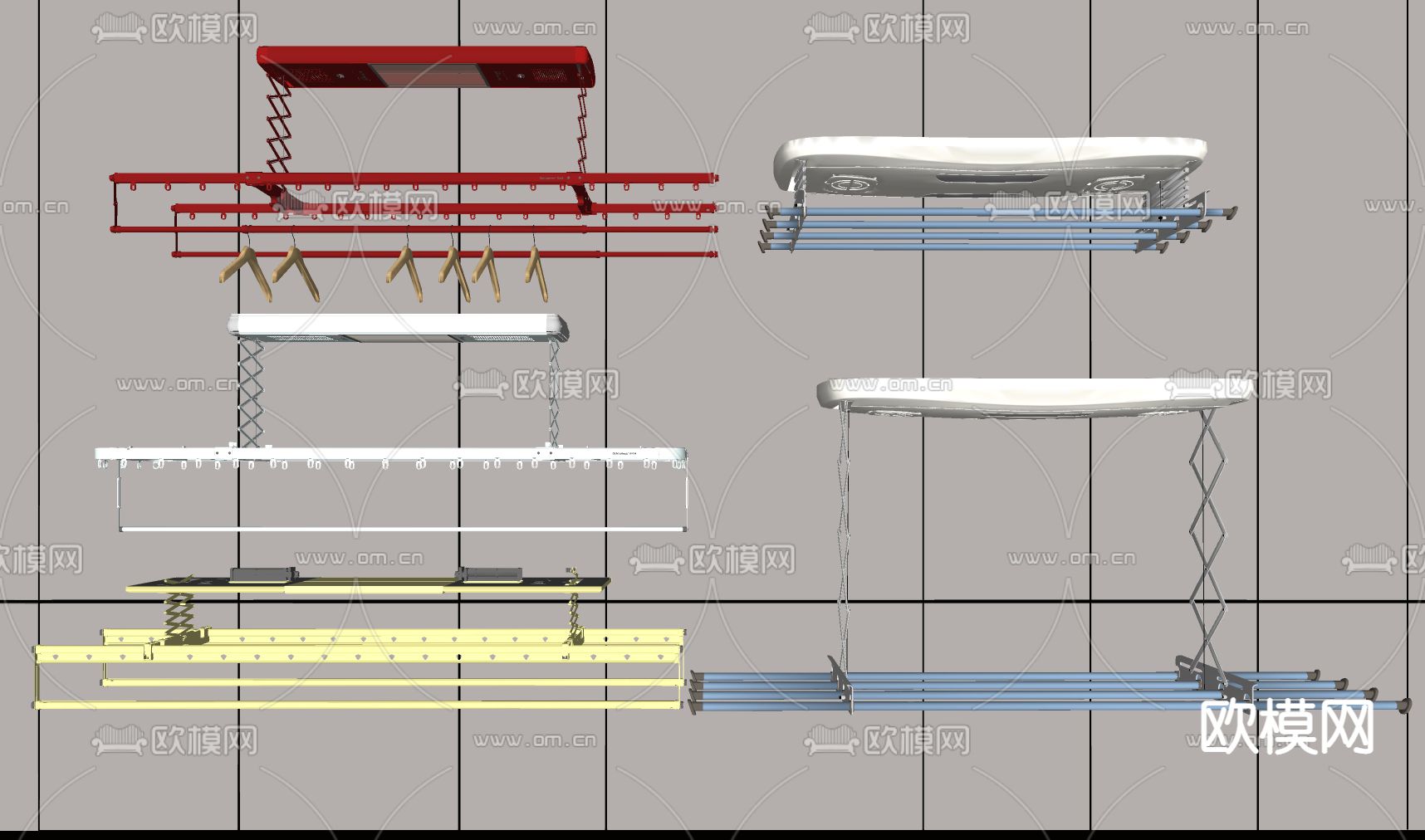 现代电动晾衣架su模型下载（渲染图2）