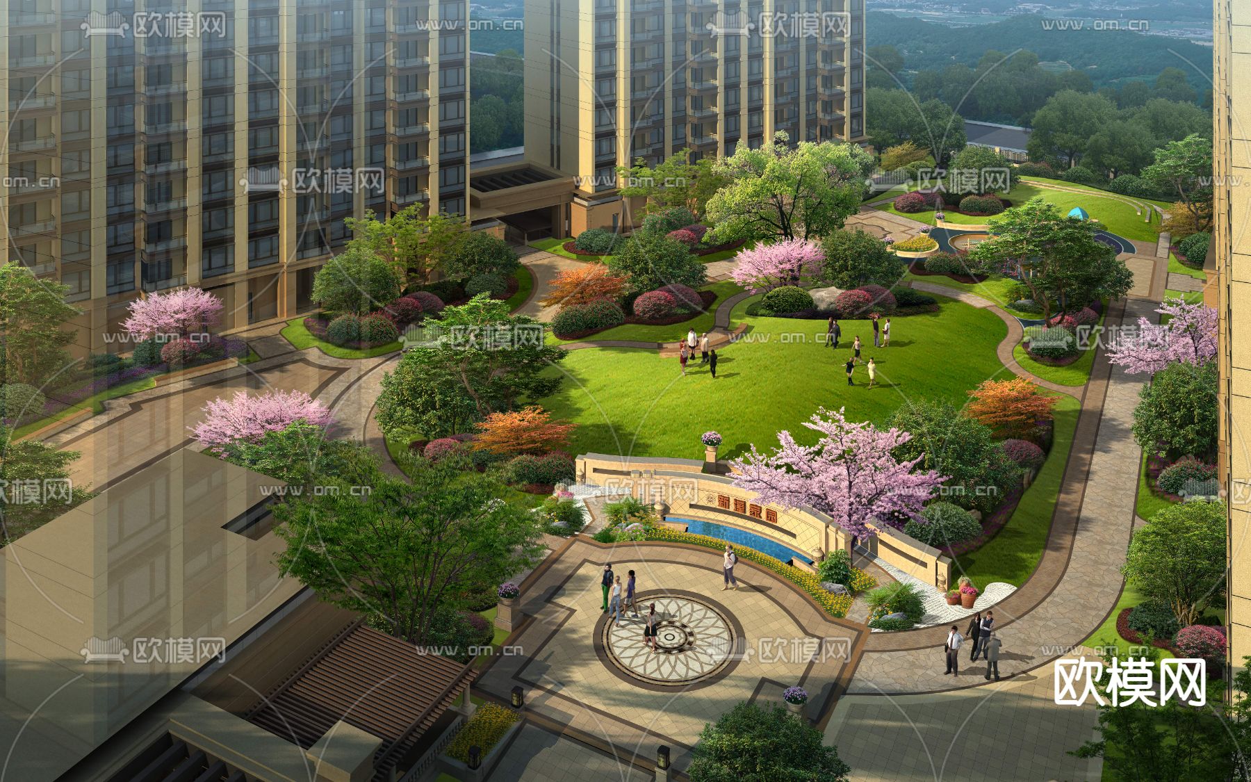 现代公园鸟瞰psd下载_ID12196058_3dmax免费模型-欧模网