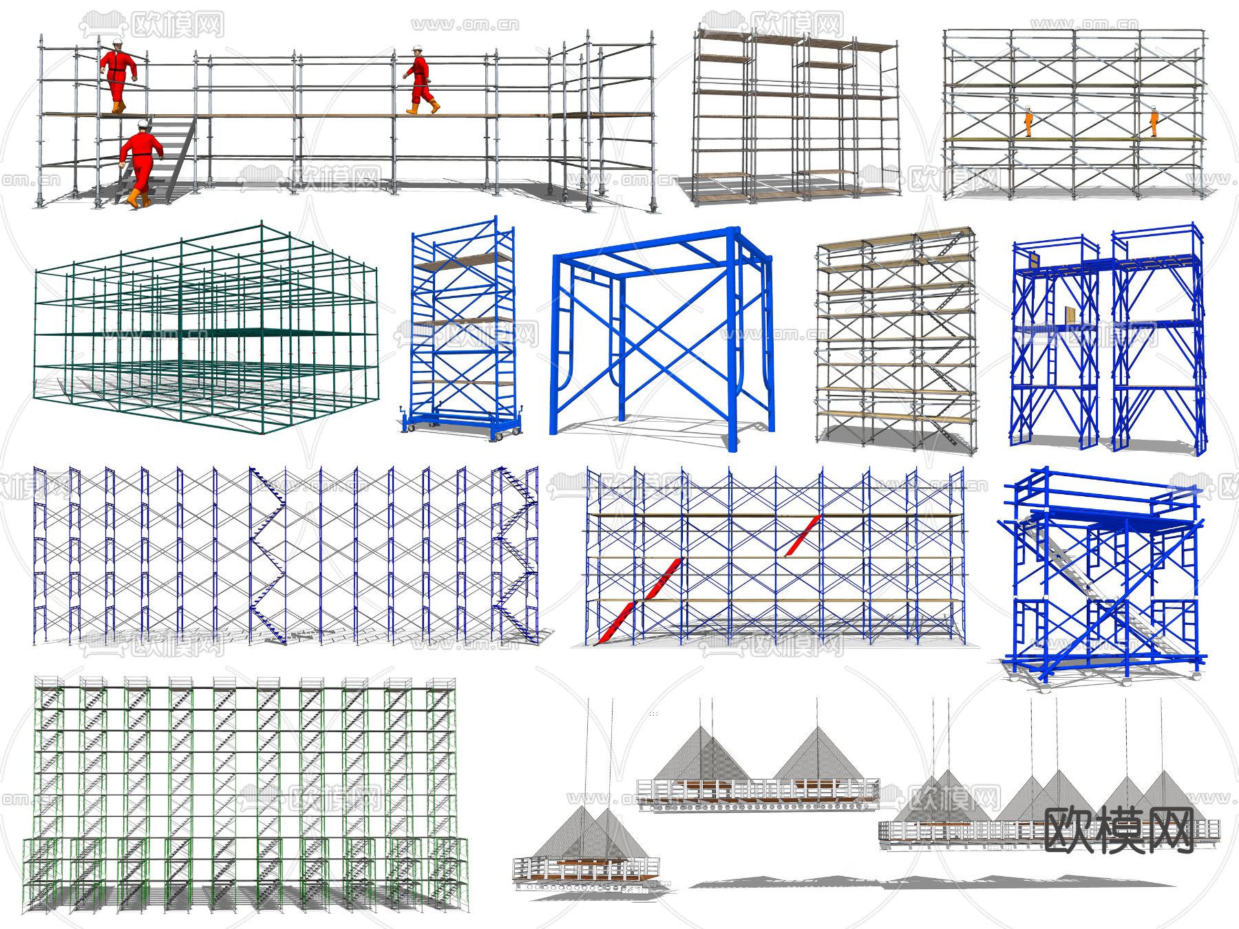 脚手架 桁架 工业器材su模型下载