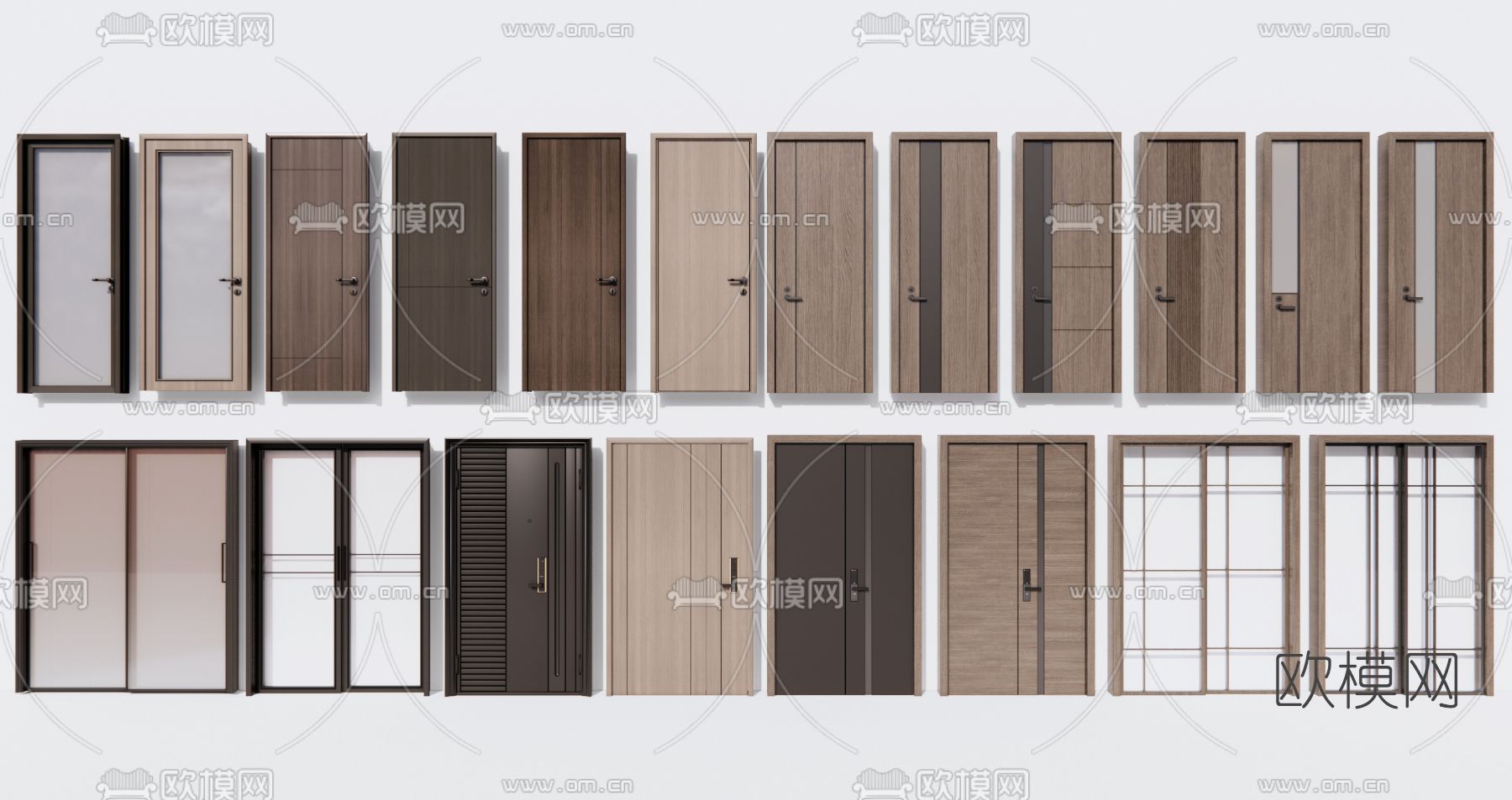 现代单开门 房门3d模型下载