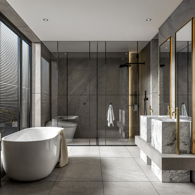 现代浴室卫生间su模型