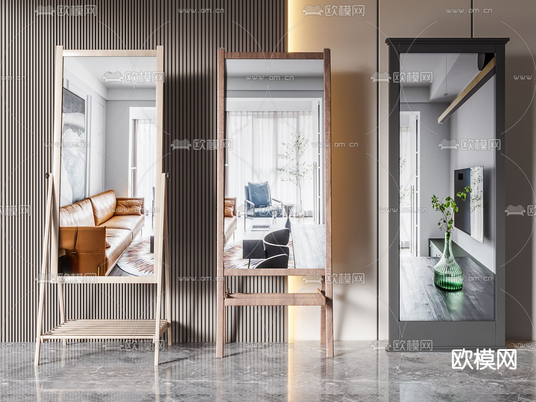 穿衣镜 全身镜 落地镜3d模型下载