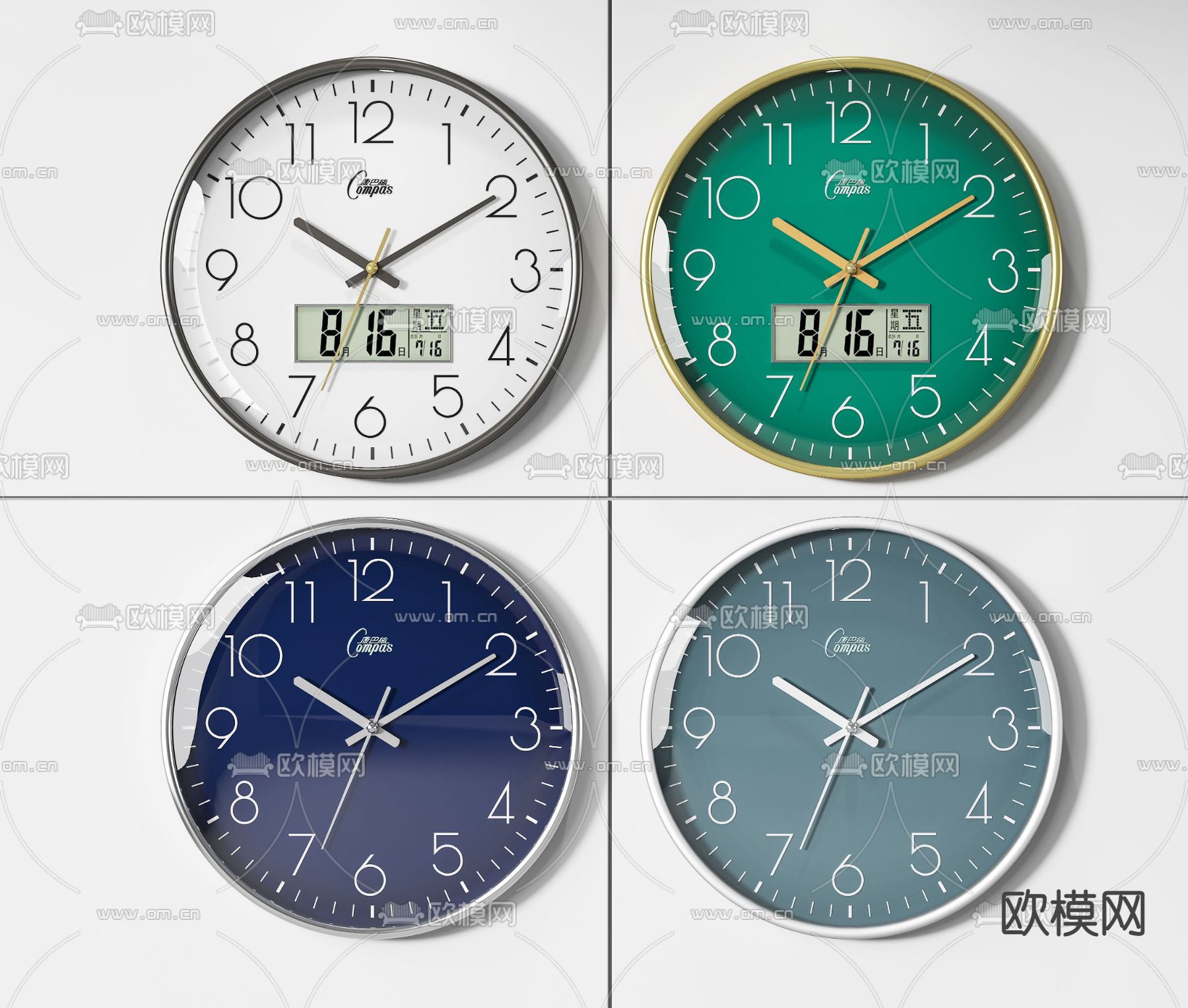 现代时钟 挂钟su模型下载（渲染图1）