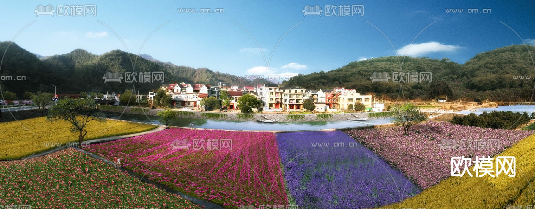 现代花海公园psd下载