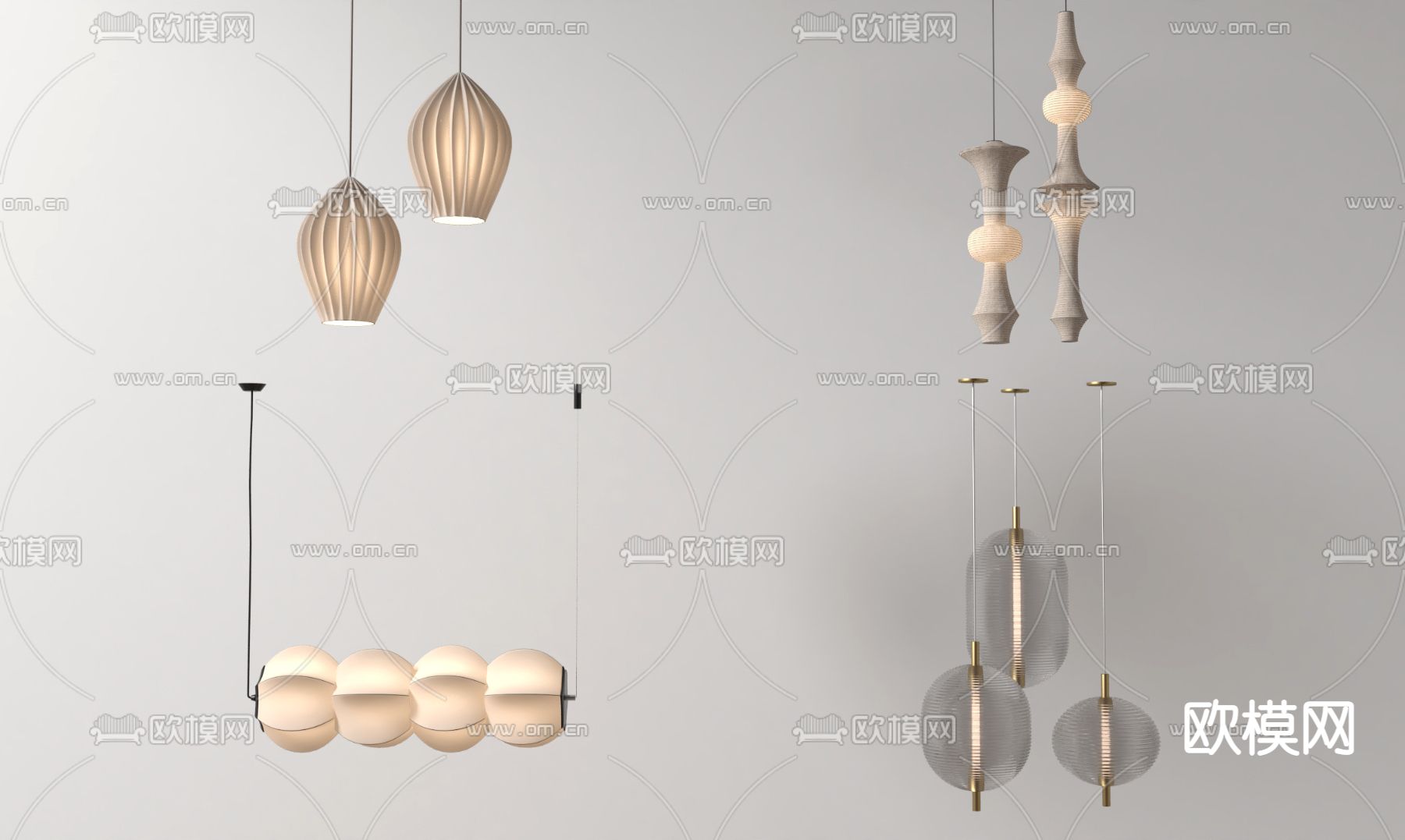 侘寂吊灯su模型下载（渲染图1）