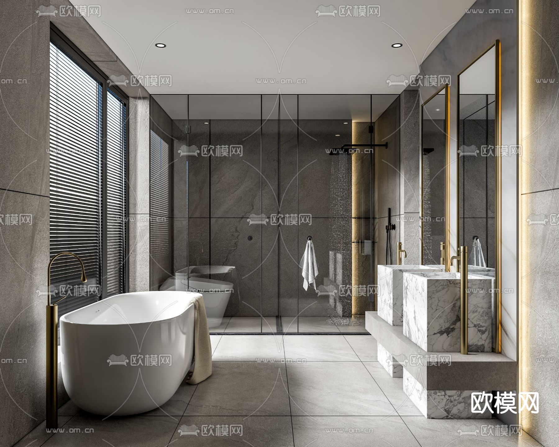 现代浴室卫生间su模型
