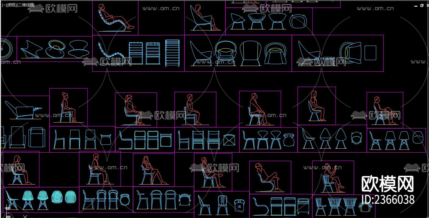 椅子CAD施工图下载（渲染图5）