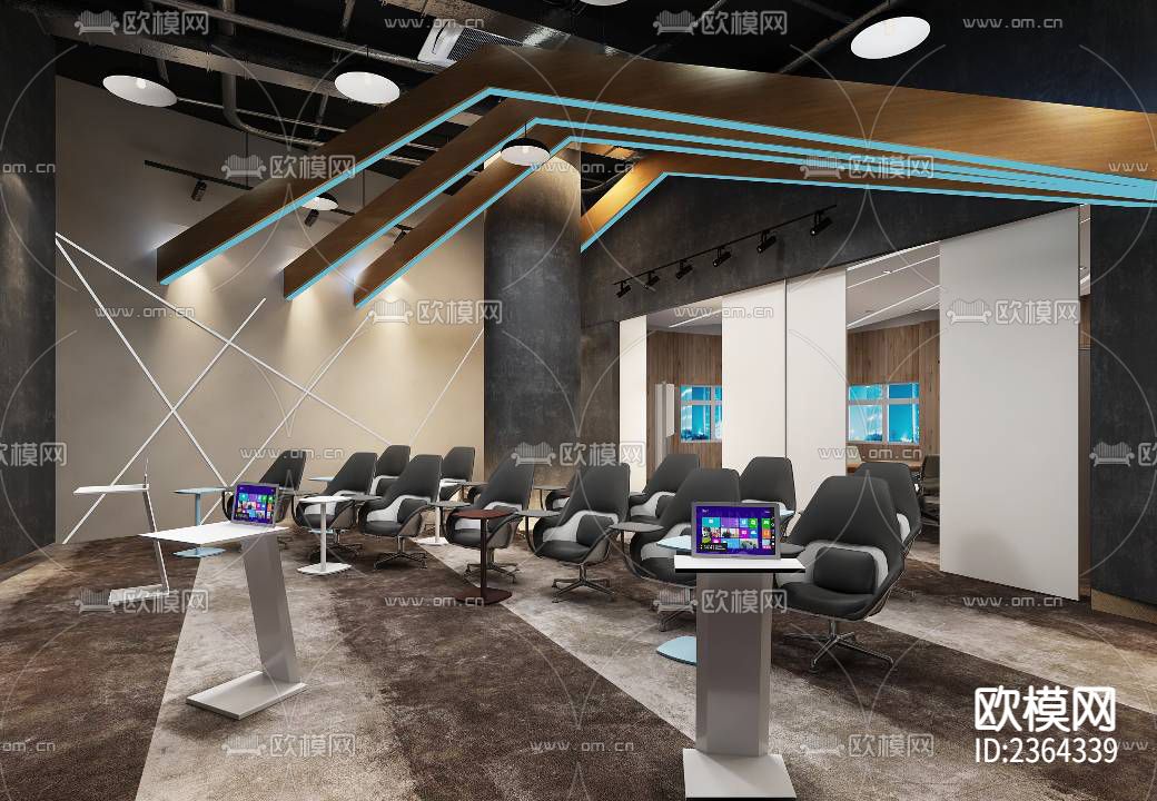 办公楼CAD施工图下载（渲染图6）