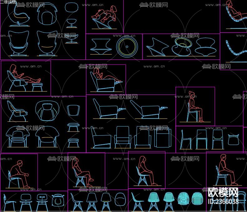 椅子CAD施工图下载（渲染图4）