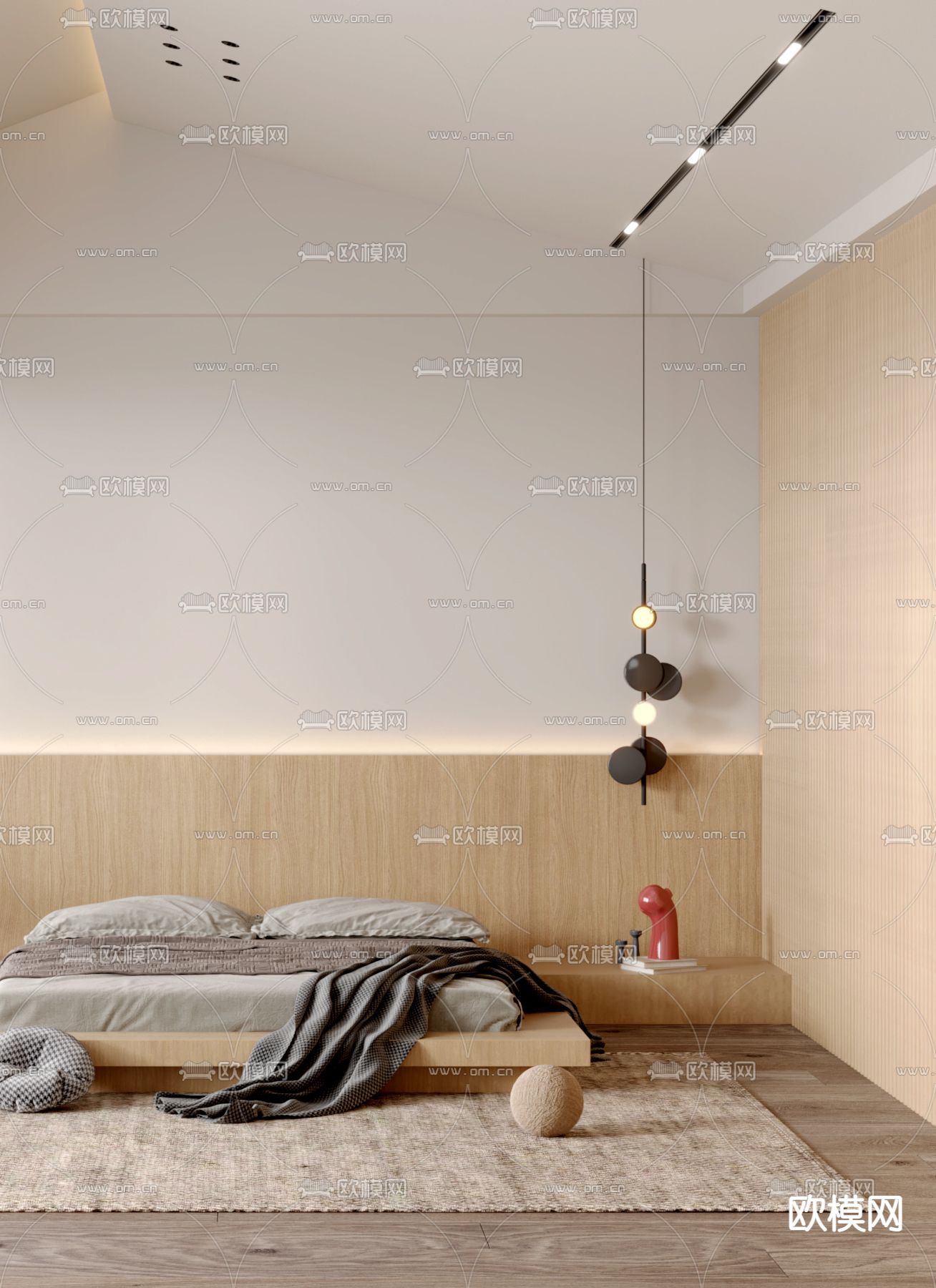 日式卧室 主人房3d模型下载（渲染图2）