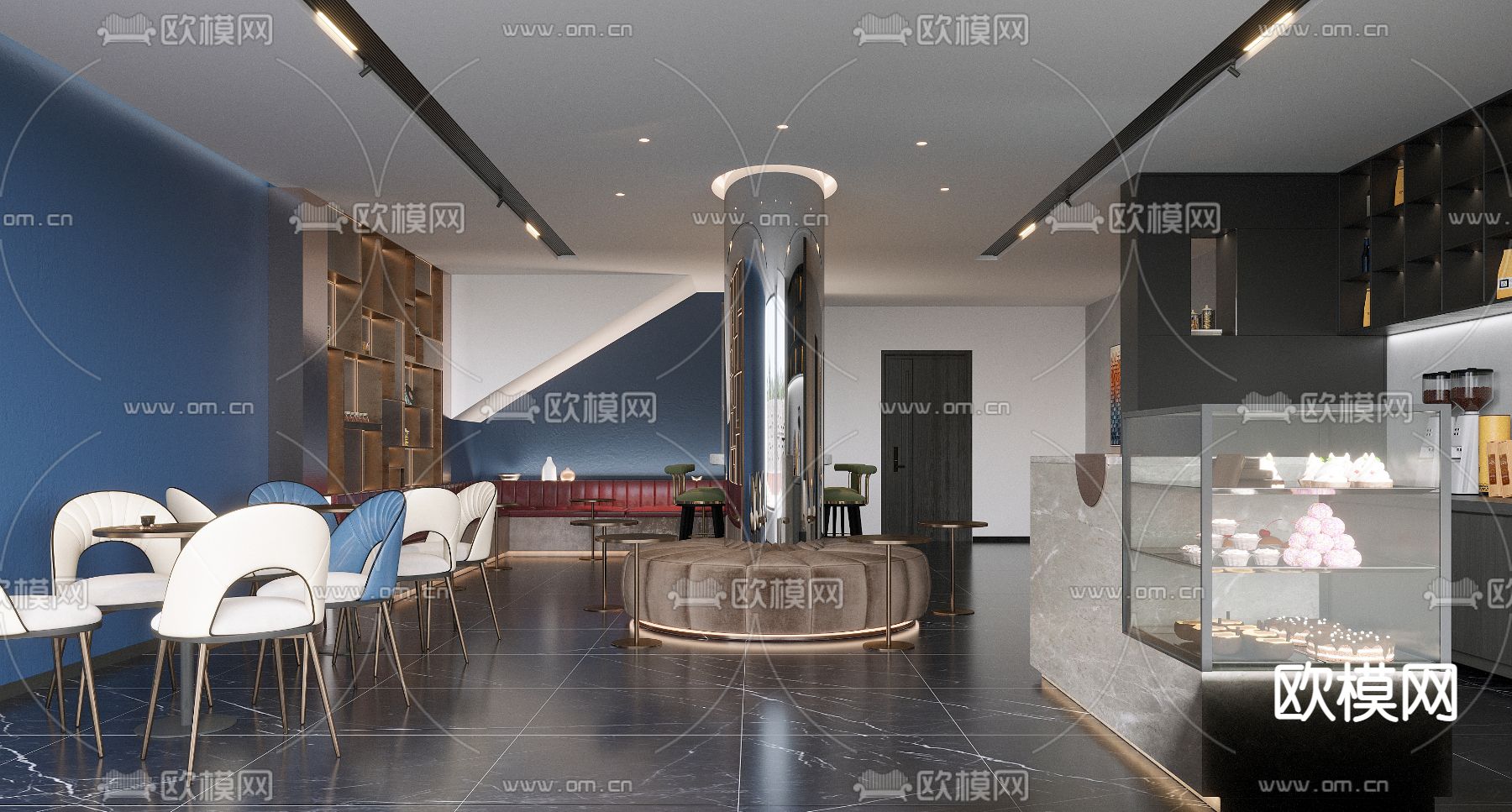 新古典咖啡馆3d模型下载