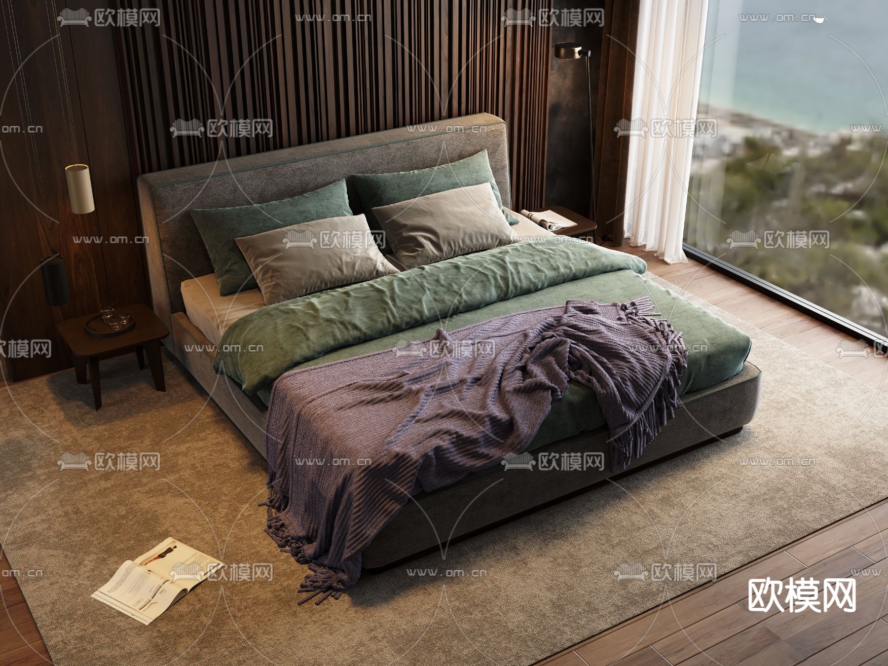 ALBERTA双人床3d模型下载