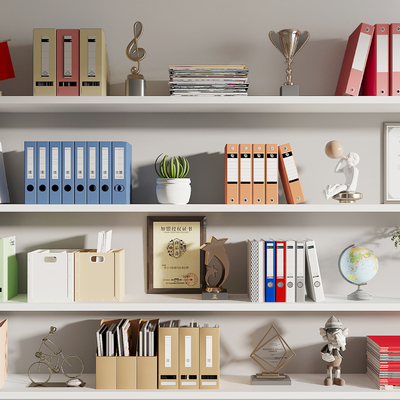  办公文件夹 档案夹 奖杯su模型 