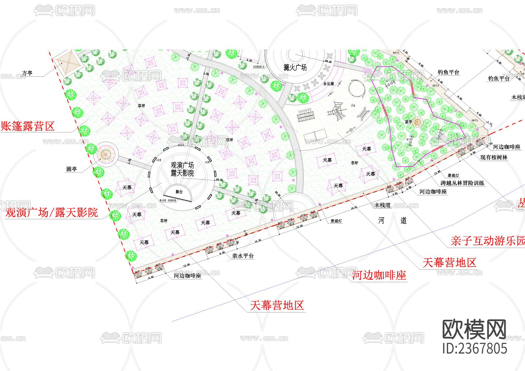 农场规划CAD施工图下载（渲染图3）