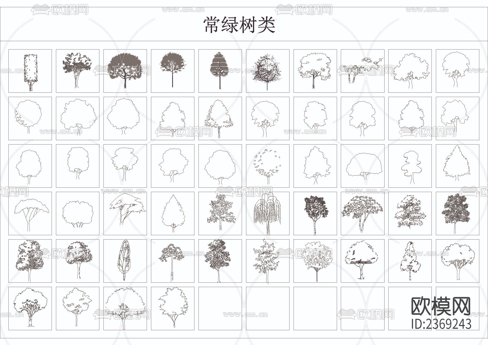 立面树块cad图库下载（渲染图4）