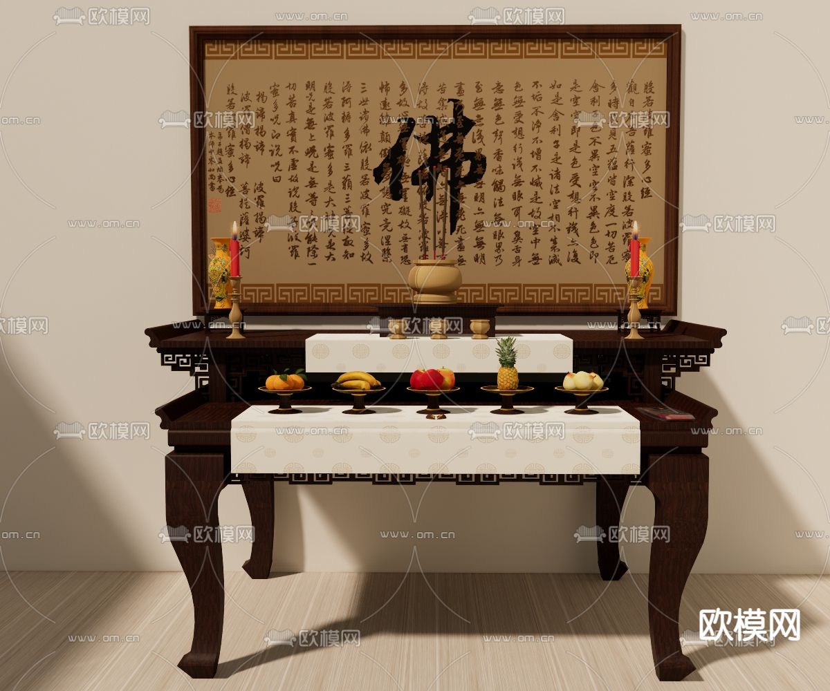 中式神台佛台su模型下载_ID12194864_sketchup模型下载-欧模网