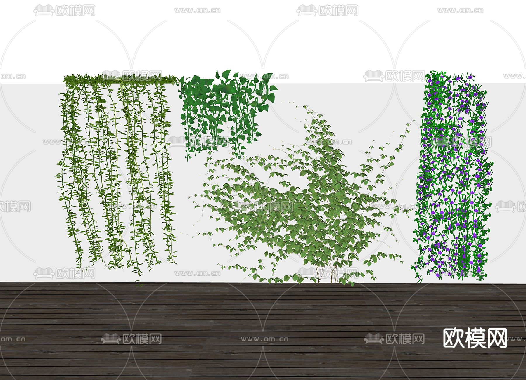 藤蔓 绿植墙su模型下载（渲染图2）