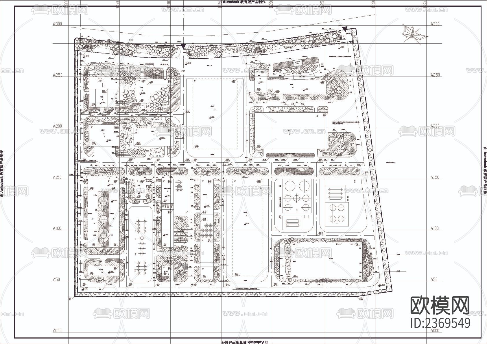 草甘膦原粉建设项目总平cad施工图下载（渲染图1）