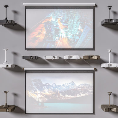  现代投影幕布 投影仪su模型 