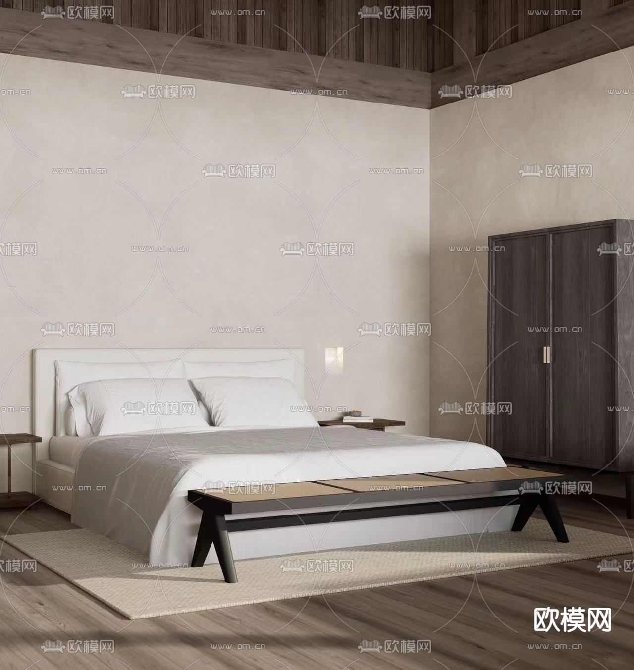 侘寂风民宿客房su模型下载（渲染图5）