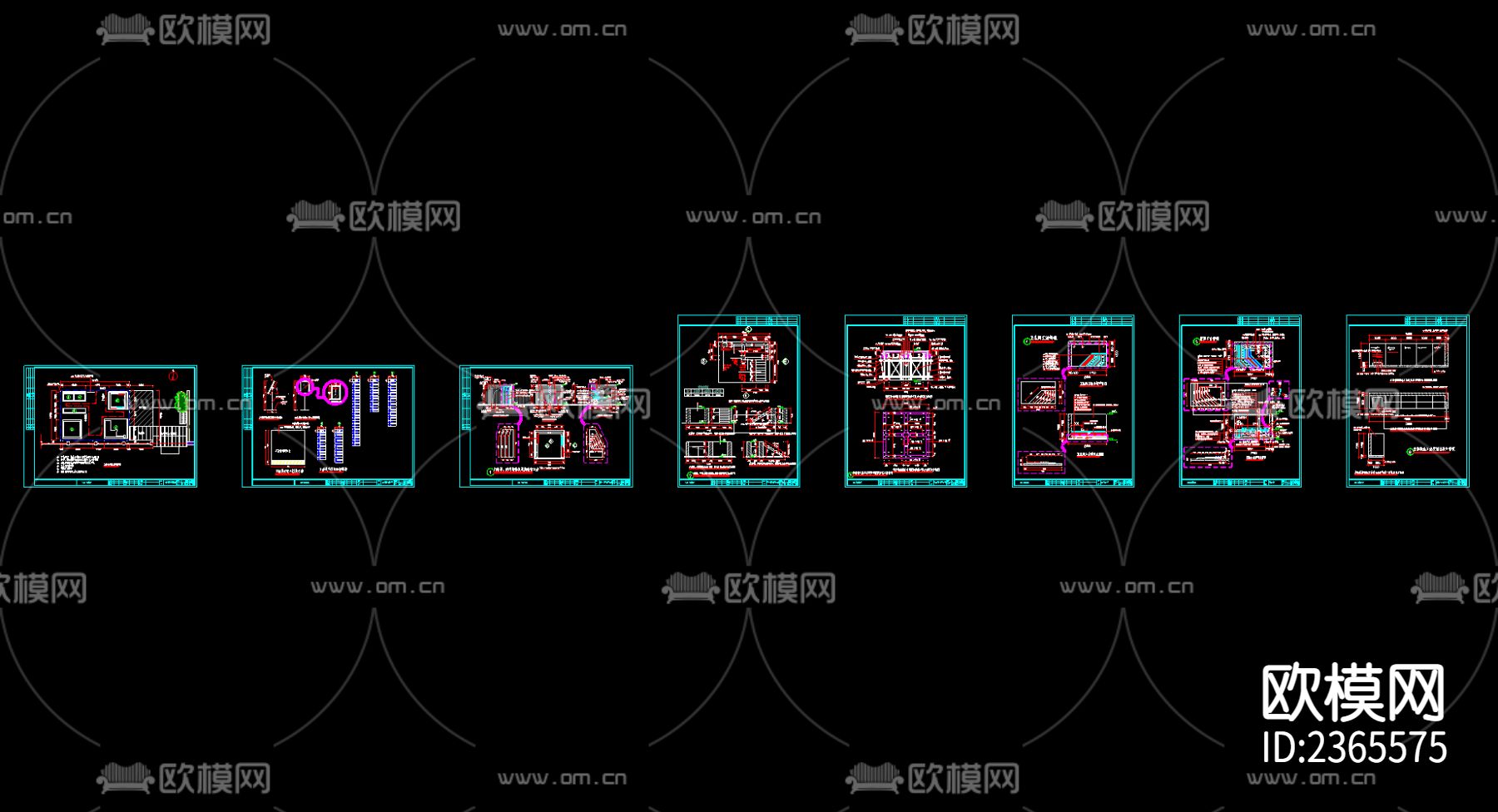 样板工地CAD施工图下载（渲染图3）