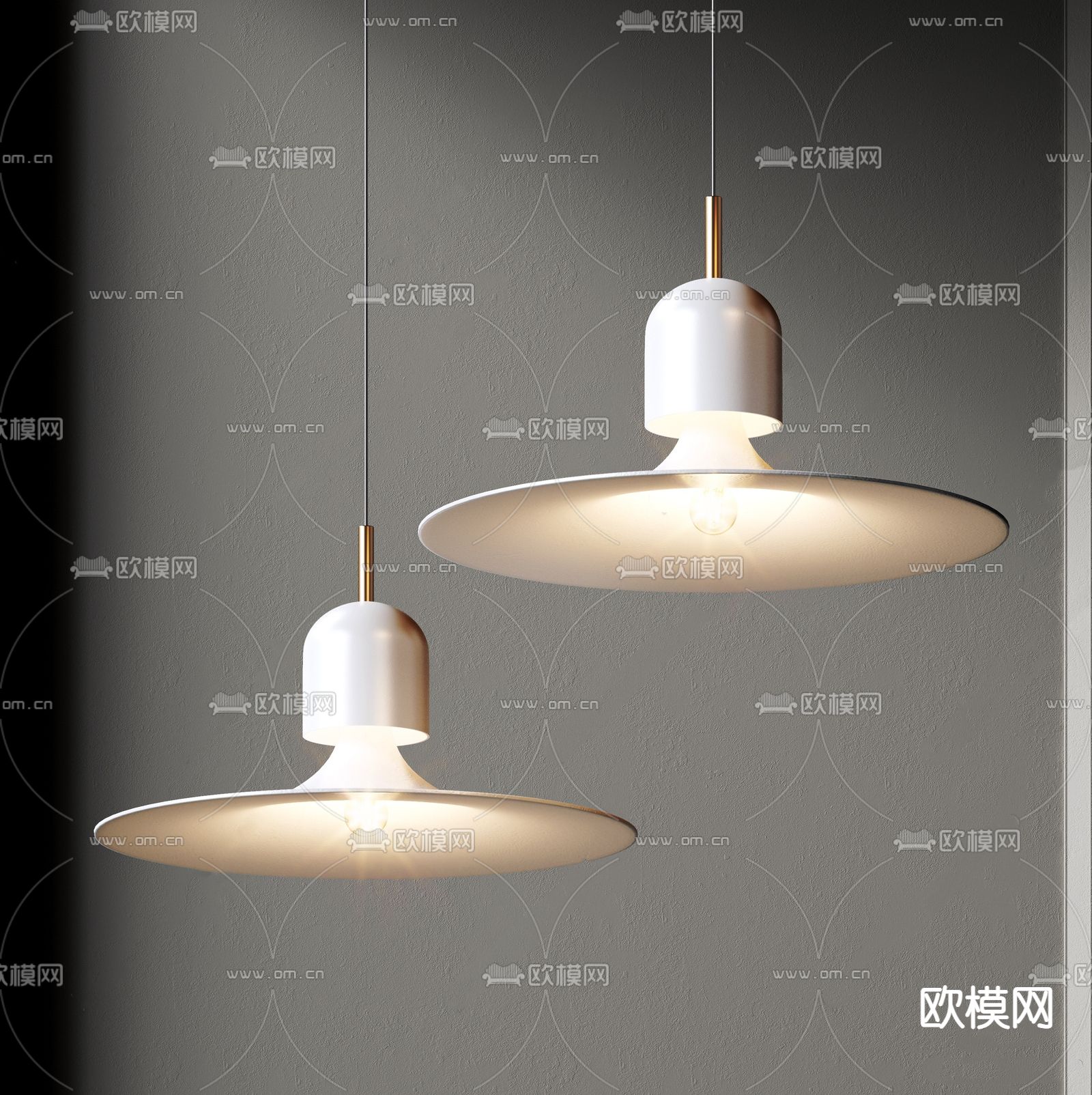 圆盘吊灯 小吊灯su模型下载_ID12198687_sketchup模型下载-欧模网