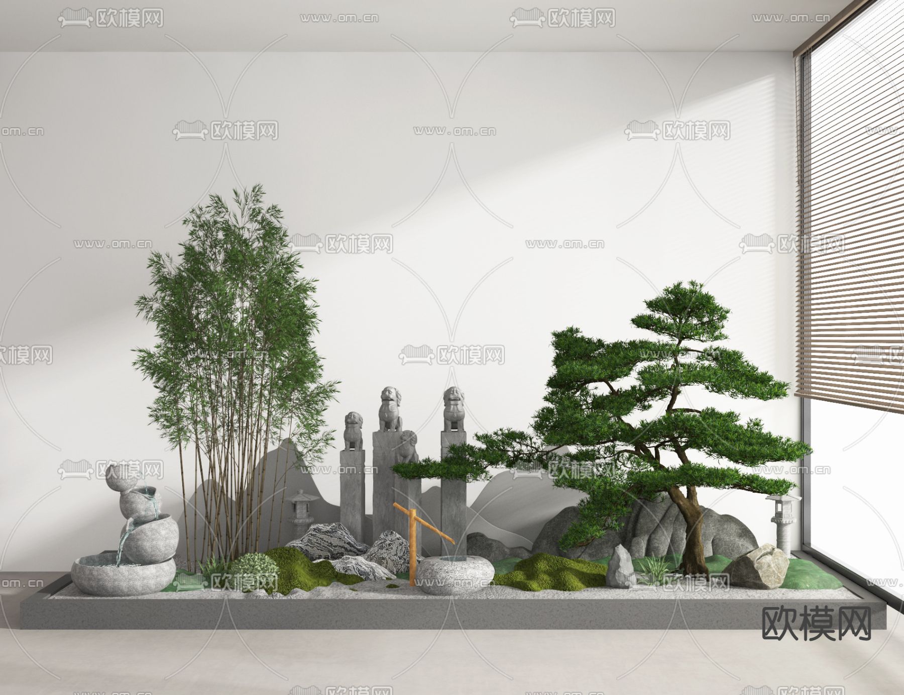 庭院植物景观小品3d模型下载_ID12196633_3dmax免费模型-欧模网