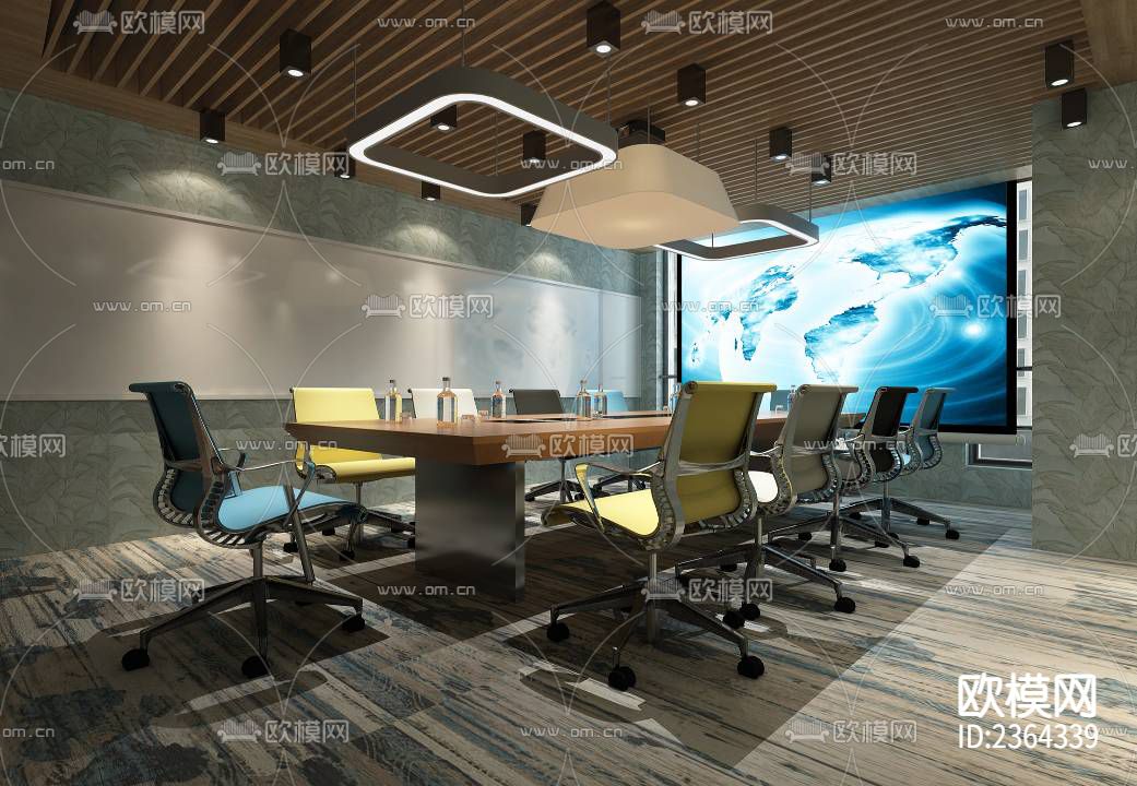 办公楼CAD施工图下载（渲染图5）