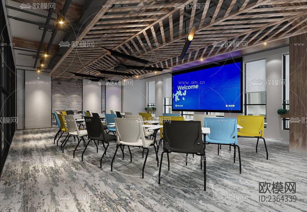 办公楼CAD施工图下载（渲染图7）