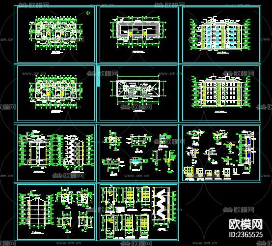 公寓樓CAD施工圖下載(渲染圖1)