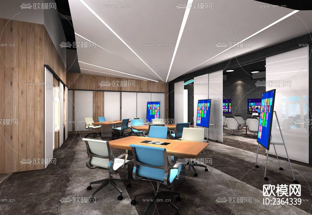 办公楼CAD施工图下载（渲染图2）