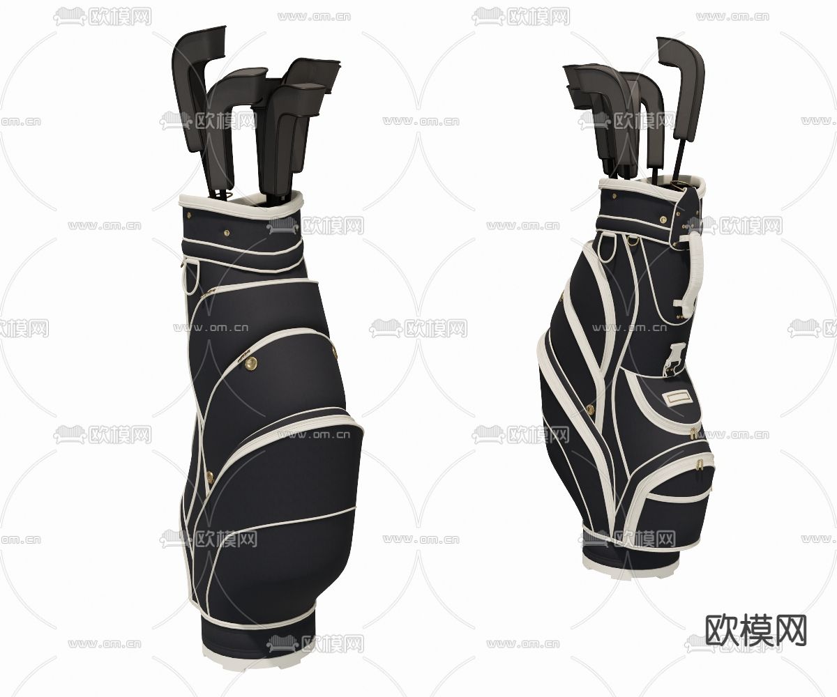 现代海军蓝高尔夫球袋su模型下载（渲染图2）