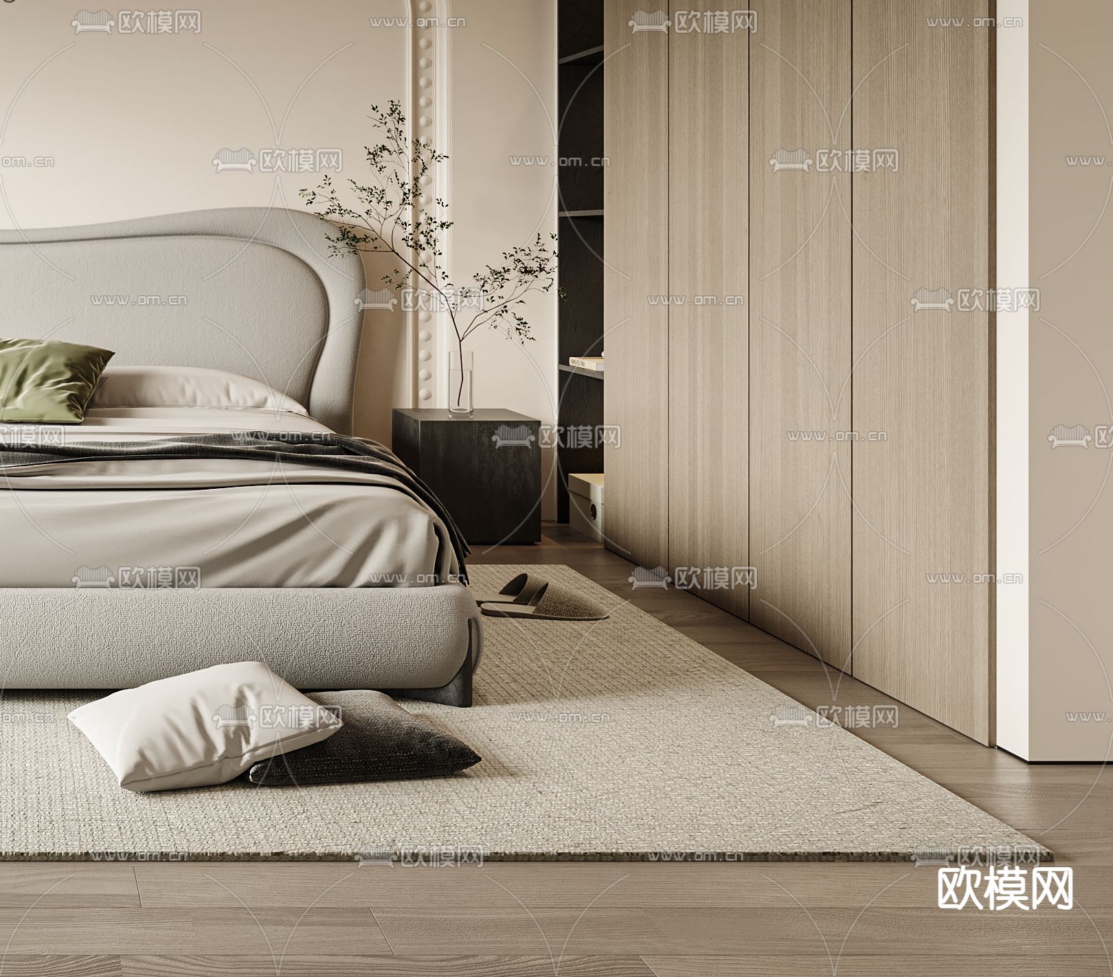 法式卧室 主人房su模型下载（渲染图4）