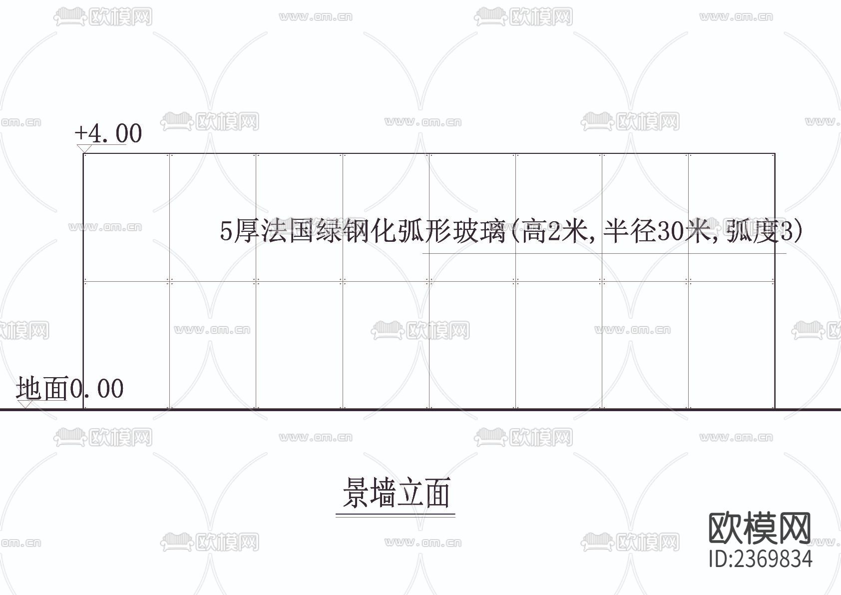 工字钢结构景墙CAD节点大样下载（渲染图3）