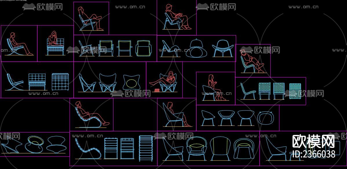 椅子CAD施工图下载（渲染图1）