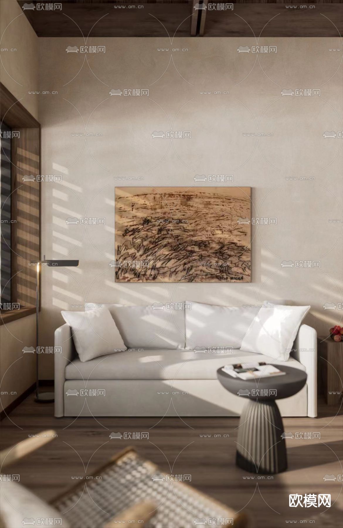 侘寂风民宿客房su模型下载（渲染图3）