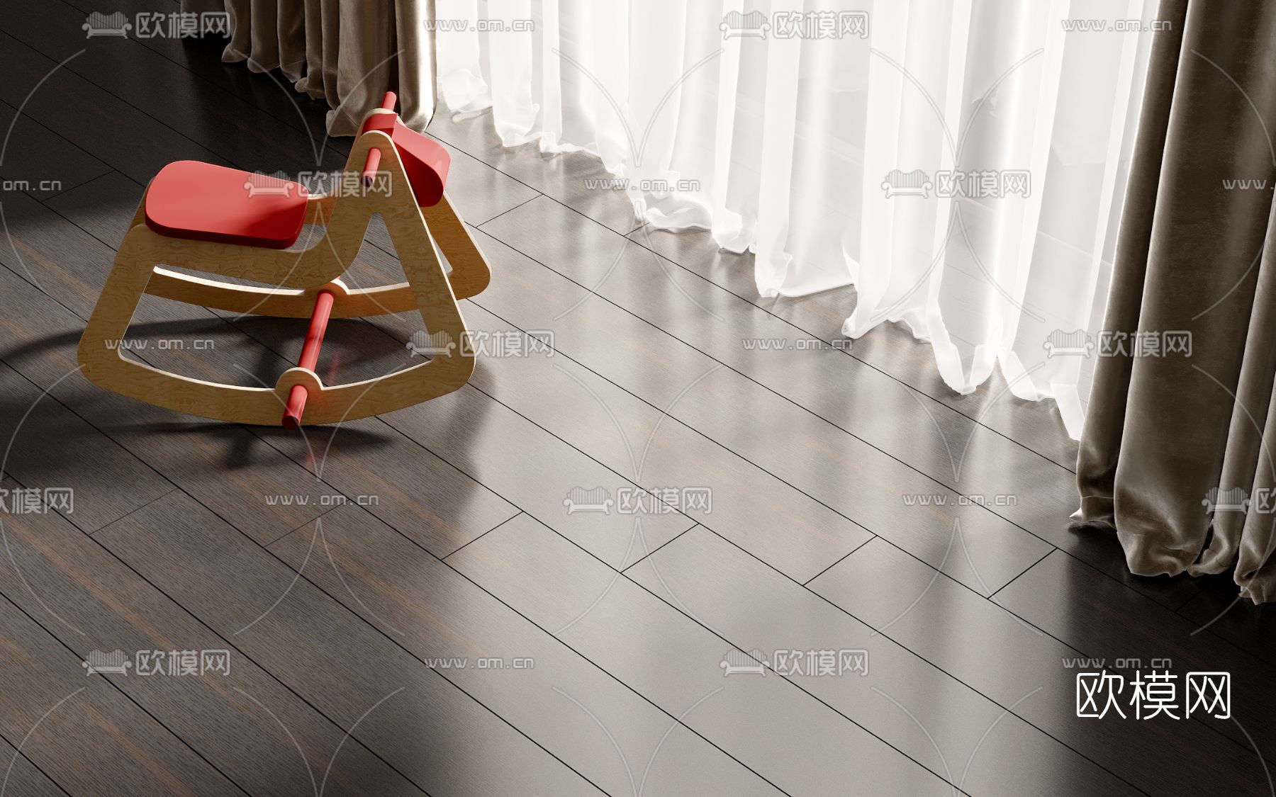 现代儿童玩具摇椅3d模型下载