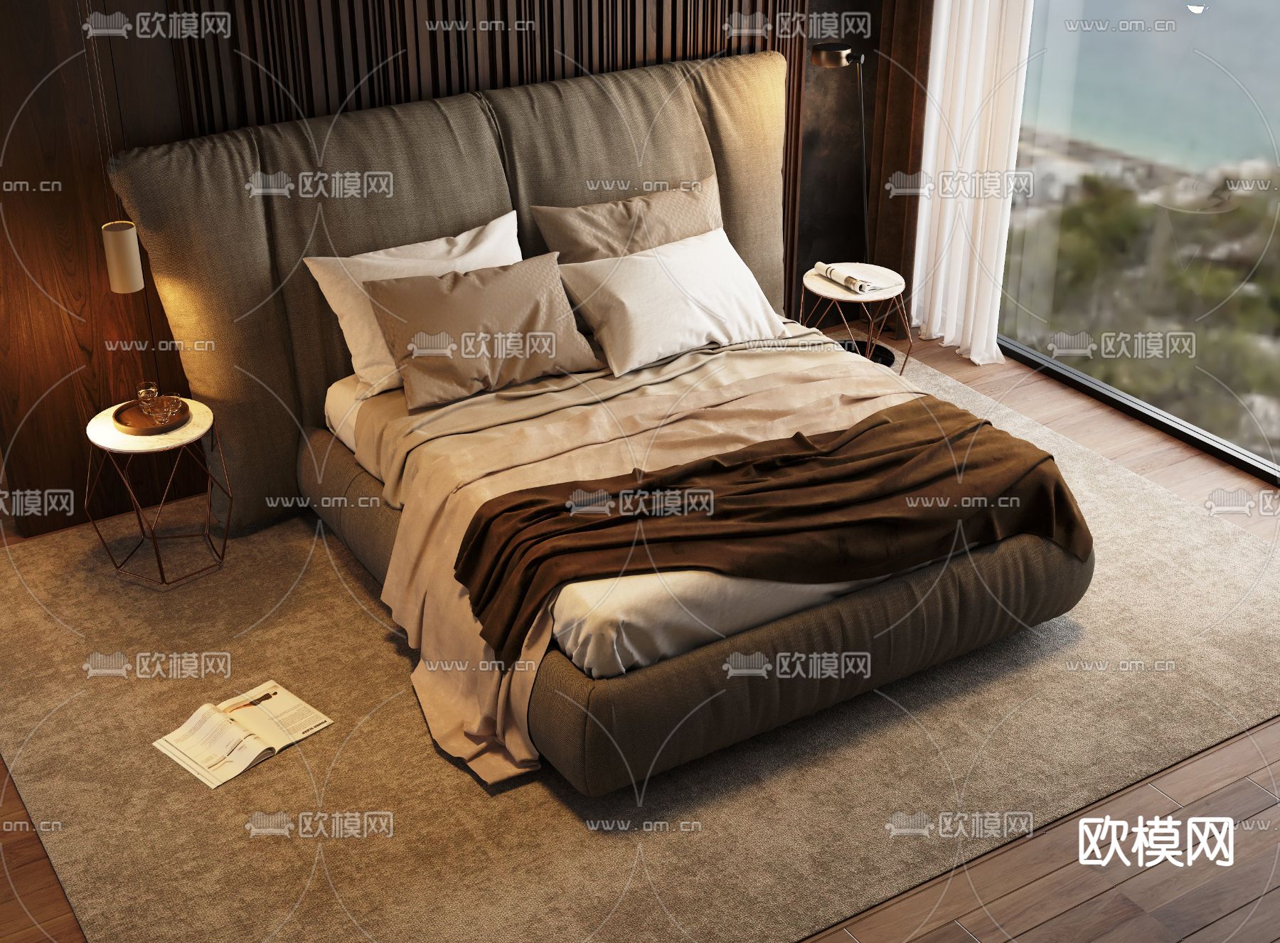 Bonaldo双人床3d模型下载