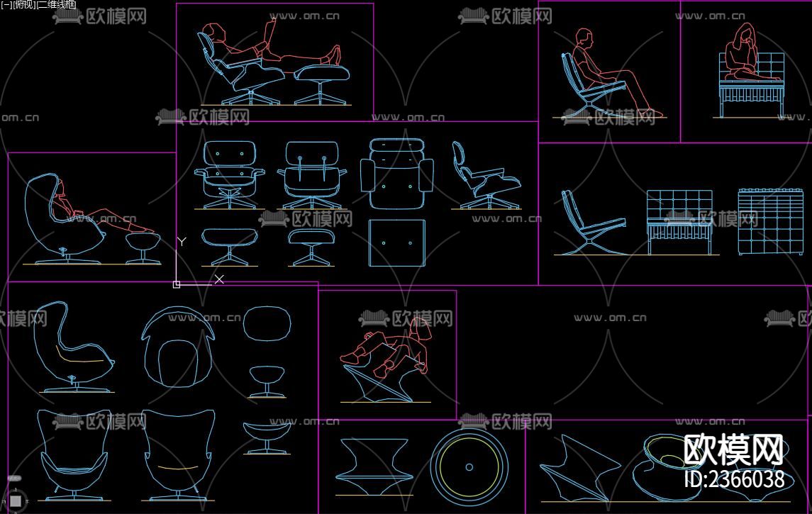 椅子CAD施工图下载（渲染图2）