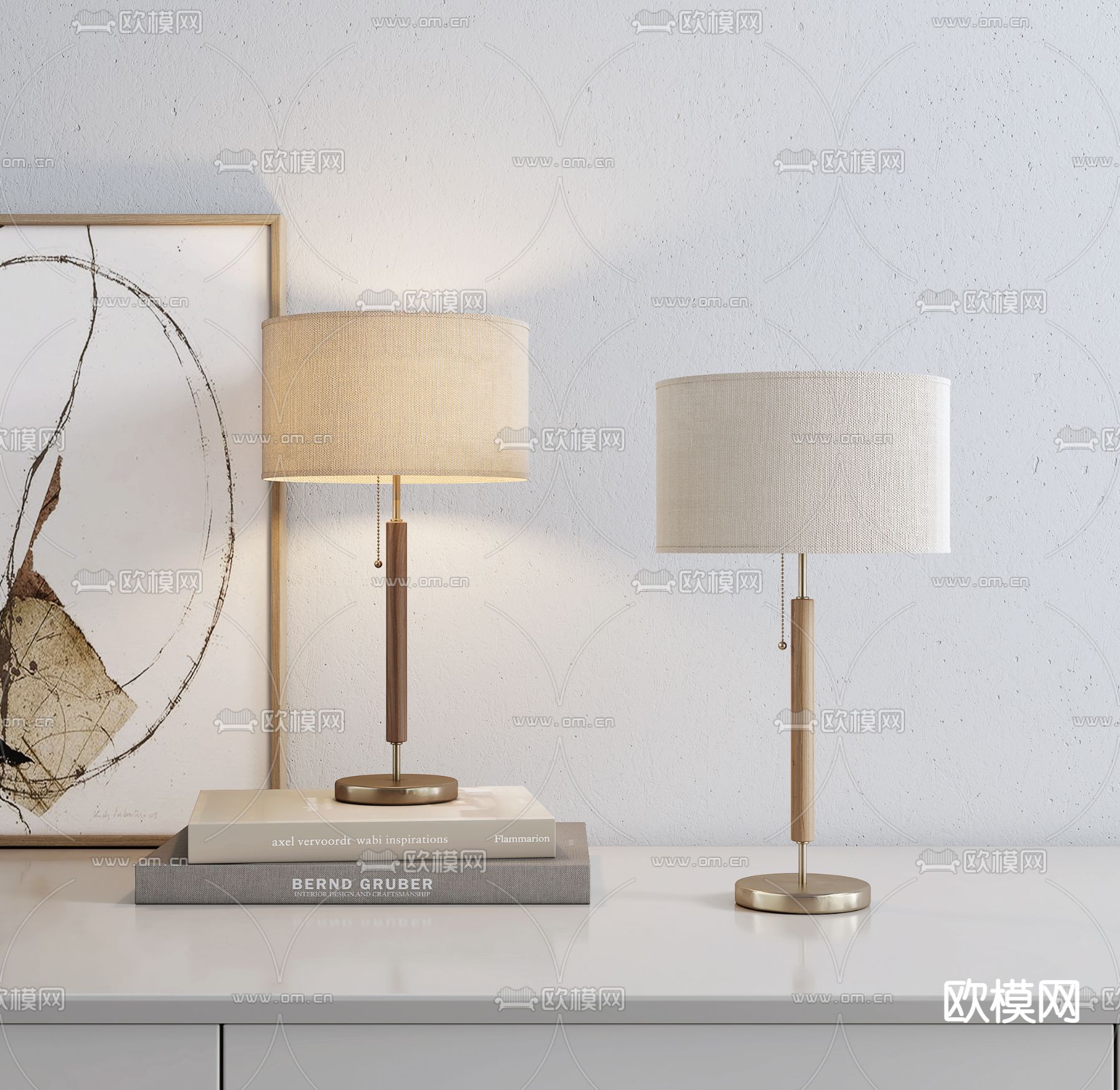 现代台灯3d模型下载