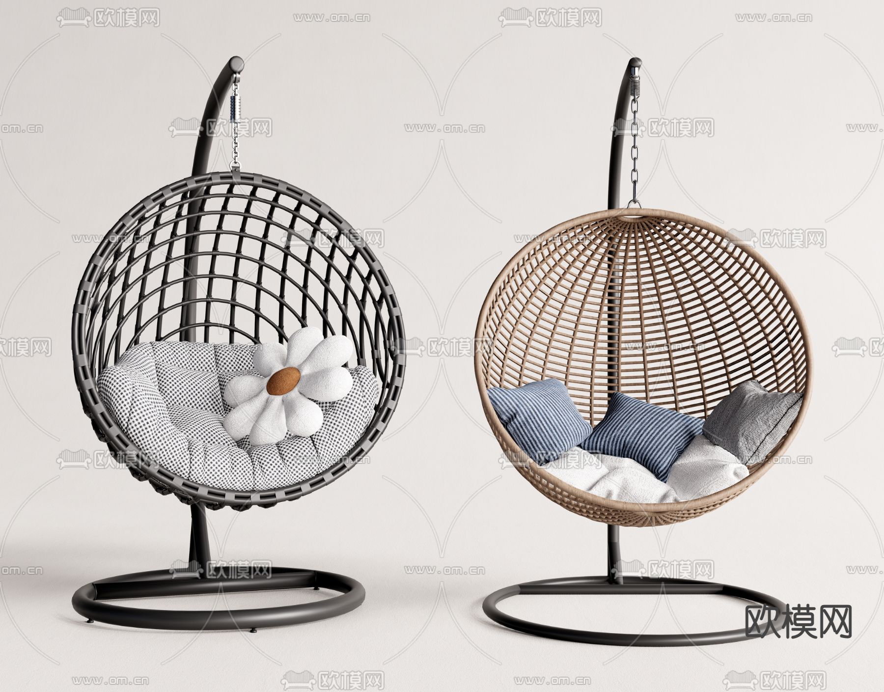 藤编吊椅3d模型