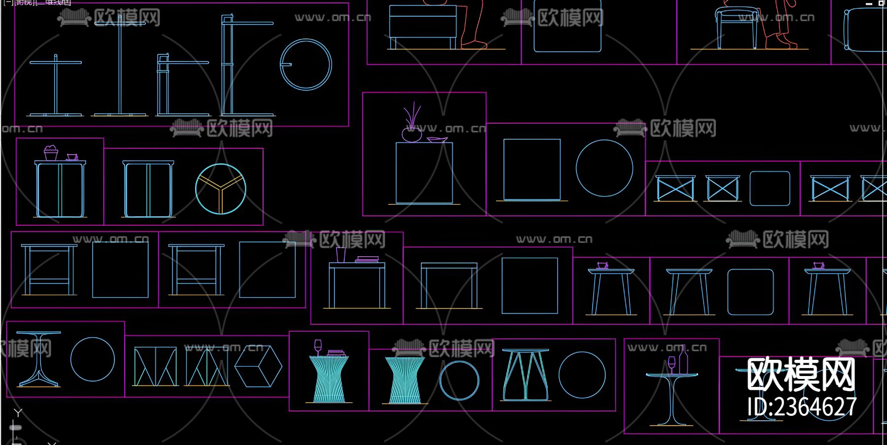 箱式凳子CAD图库下载（渲染图7）