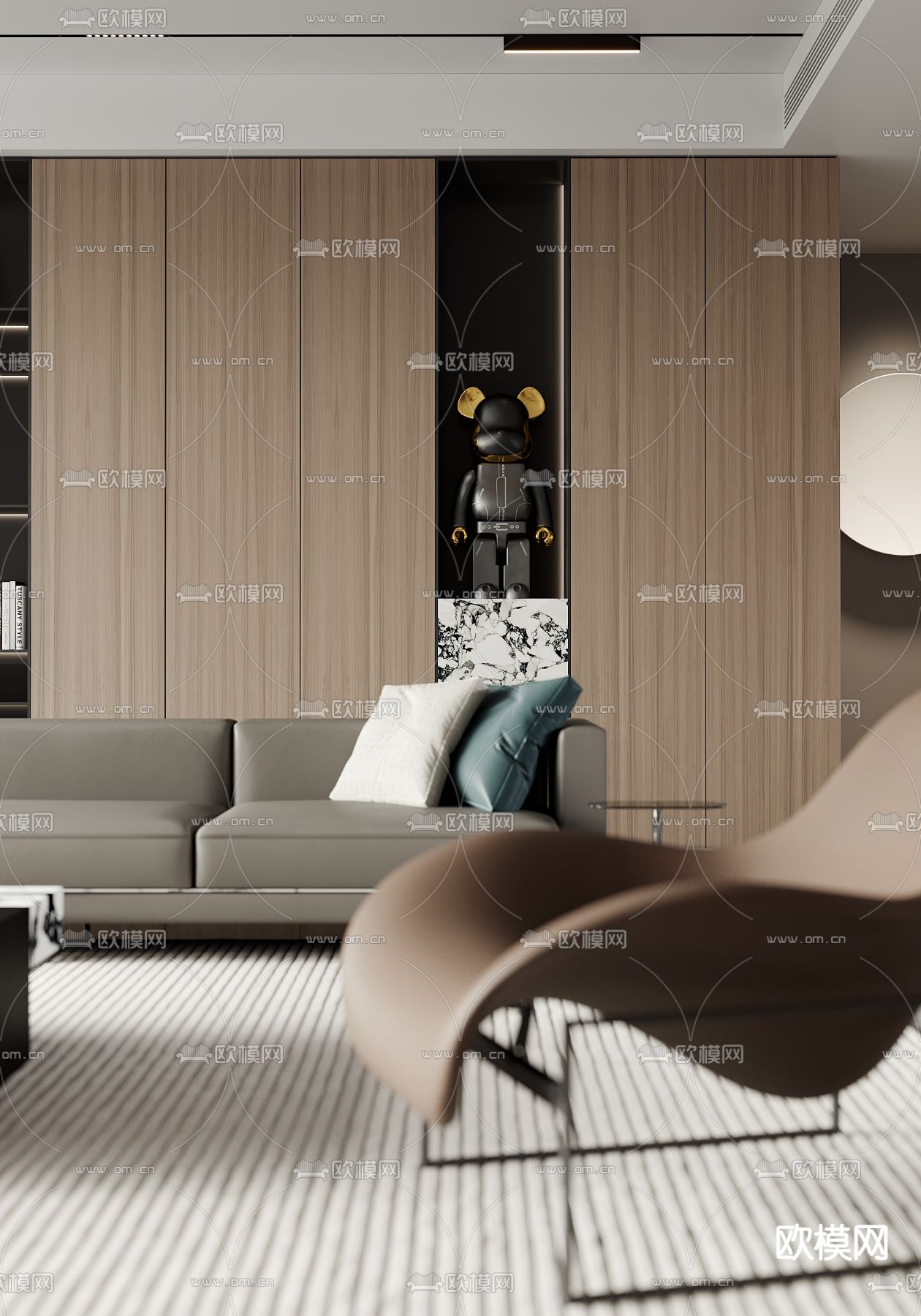 现代客厅餐厅3d模型下载（渲染图7）