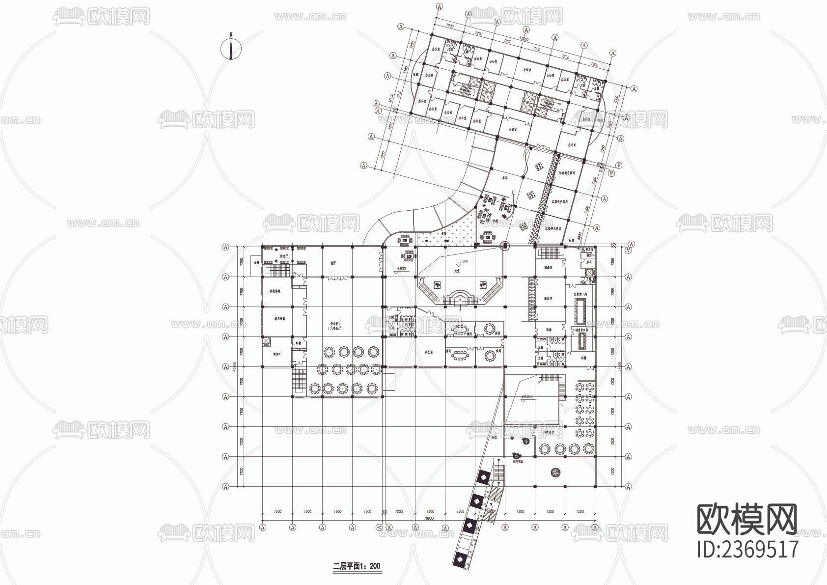 宾馆综合楼CAD施工图下载（渲染图4）