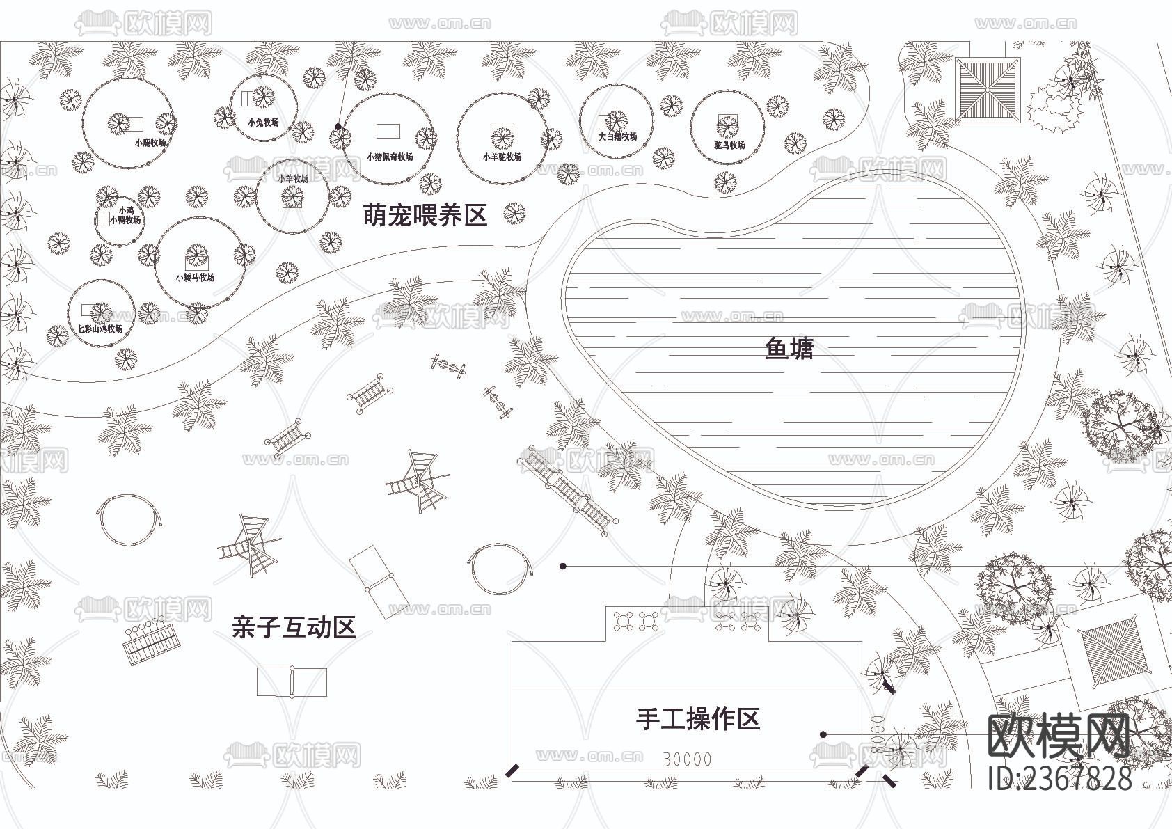 亲子农场CAD施工图下载（渲染图3）