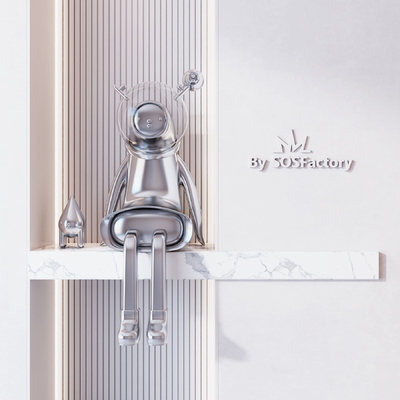  现代潮玩雕塑su模型 